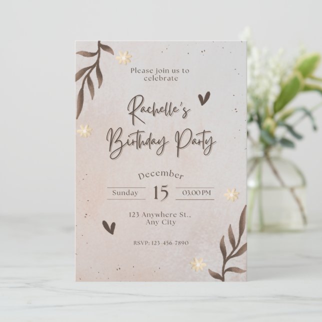 Einladung zum Geburtstag (Stehend Vorderseite)