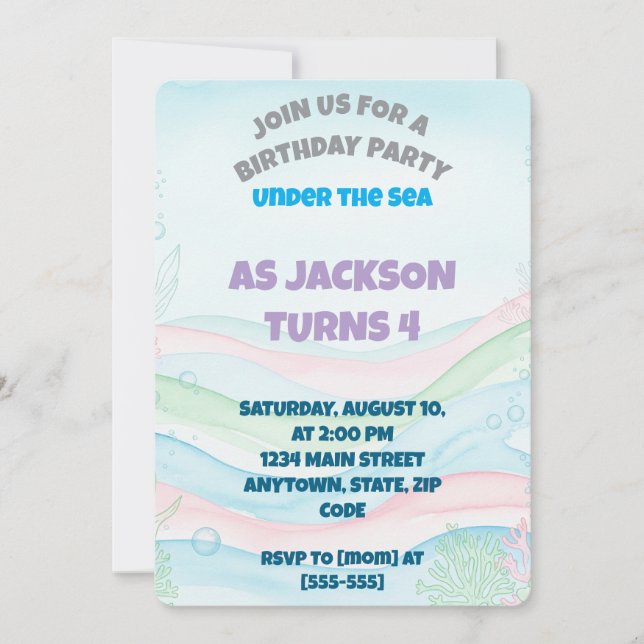 Einladung zum Geburtstag (Vorderseite)