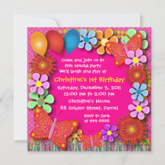 Einladung zum Geburtstag: 003C Schmetterlinge und 