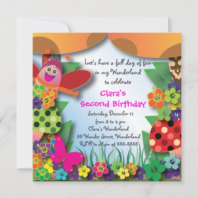 Einladung zum Geburtstag 054: Wonderland (Vorderseite)