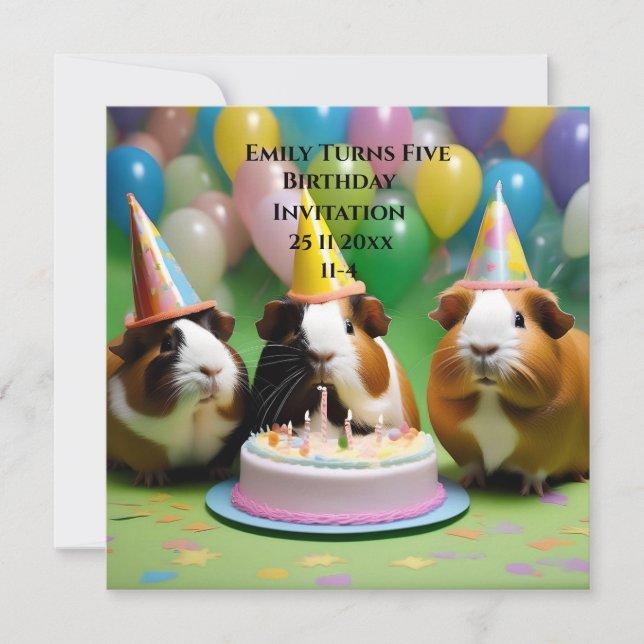 Einladung zum Geburtstag bei Schweinen aus dem Par (Vorderseite)