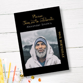 Einladung zum Geburtstag Black and Gold