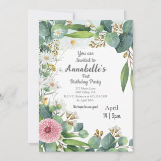 Einladung zum Geburtstag botanischer Eukalyptus