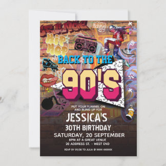 Einladung zum Geburtstag des 90er Party