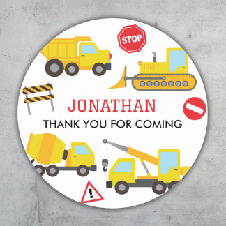 Einladung zum Geburtstag des Baukasten Runder Aufkleber