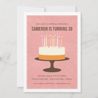 Einladung zum Geburtstag eines klassischen Cake in