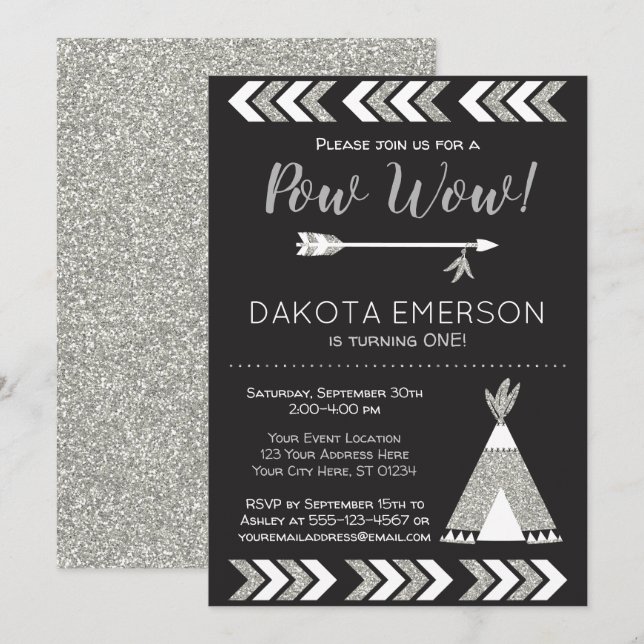 Einladung zum Geburtstag eines Stammes| Schwarzer, (Vorne/Hinten)