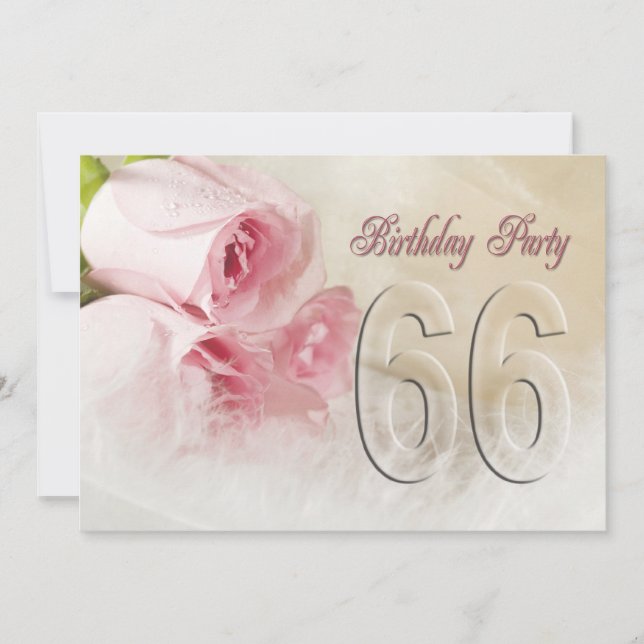 Einladung zum Geburtstag für 66 Jahre (Vorderseite)