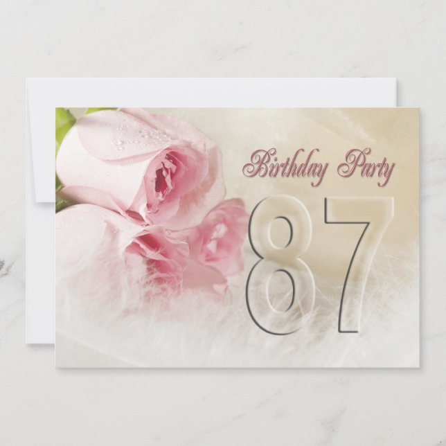 Einladung zum Geburtstag für 87 Jahre (Vorderseite)