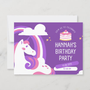 Einladung zum Geburtstag für Mädchen Postkarte