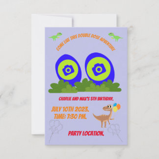 Einladung zum Geburtstag für Zwillingsbrüder.