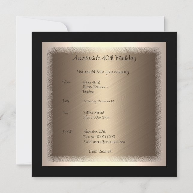 Einladung zum Geburtstag Glamour 2 (Vorderseite)