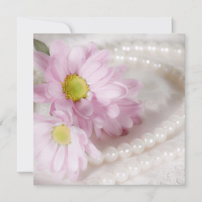 Einladung zum Geburtstag mit Molkereien und Perlen (Vorderseite)