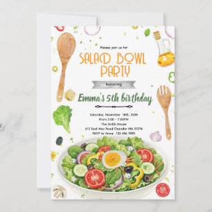 Einladung zum Geburtstag mit Salatschüsseln