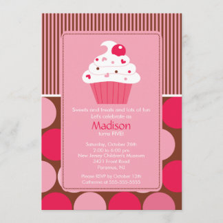 Einladung zum Geburtstag Niedlichen Cherry Cupcake