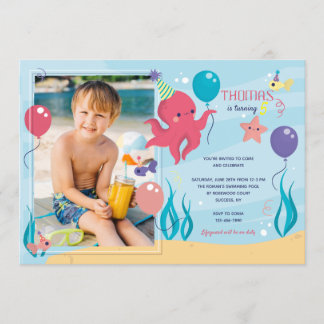 Einladung zum Geburtstag Octopus Foto