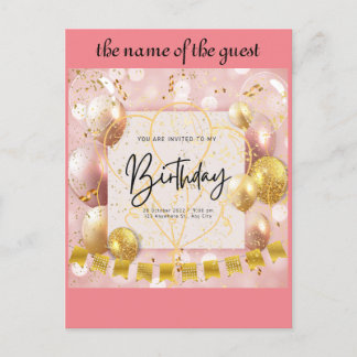 Einladung zum Geburtstag Postkarte
