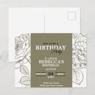 Einladung zum Geburtstag Postkarte