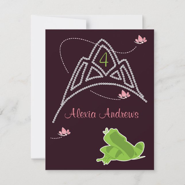 Einladung zum Geburtstag - Prinzessin & Frog (Vorderseite)
