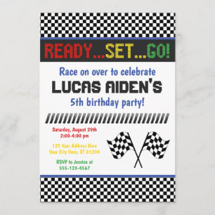 Einladung zum Geburtstag Race Car Invitation