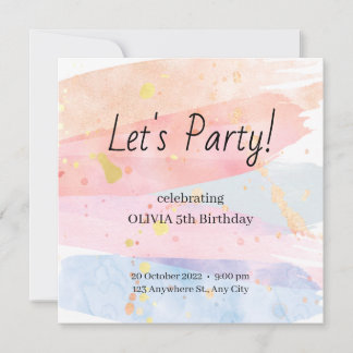 Einladung zum Geburtstag von Aquarell
