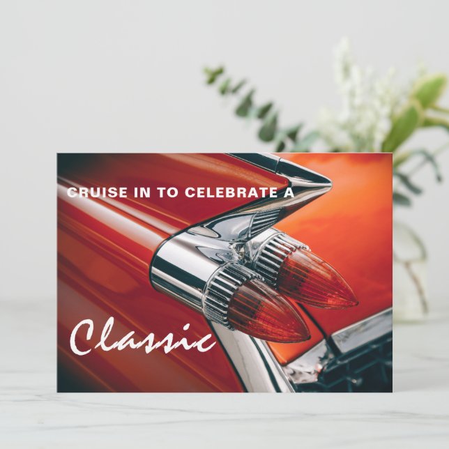 Einladung zum Geburtstag von Classy Classic (Stehend Vorderseite)