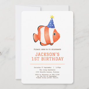 Einladung zum Geburtstag von Clownfischen im Meer
