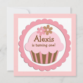 Einladung zum Geburtstag von Cupcake individuell a