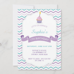 Einladung zum Geburtstag von Cupcake - V2