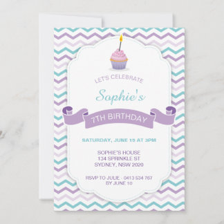 Einladung zum Geburtstag von Cupcake - V2