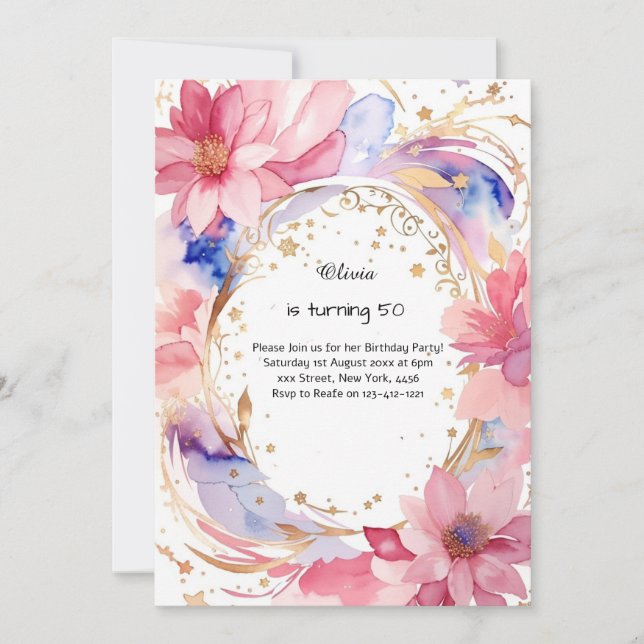 Einladung zum Geburtstag von Custom (Vorderseite)