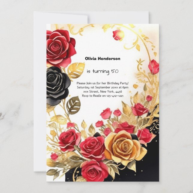 Einladung zum Geburtstag von Custom (Vorderseite)