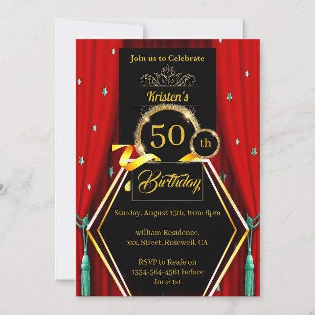 Einladung zum Geburtstag von Custom (Vorderseite)