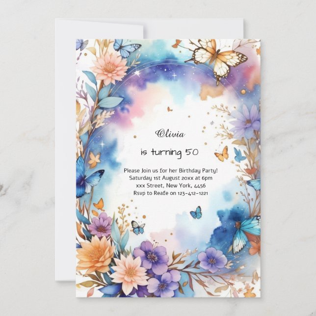 Einladung zum Geburtstag von Custom (Vorderseite)