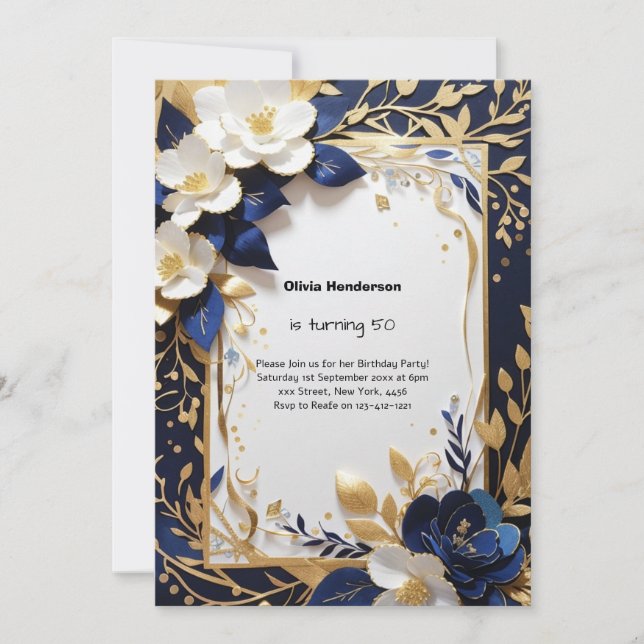 Einladung zum Geburtstag von Custom (Vorderseite)