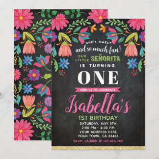 Einladung zum Geburtstag von Fiesta, Chalkboard