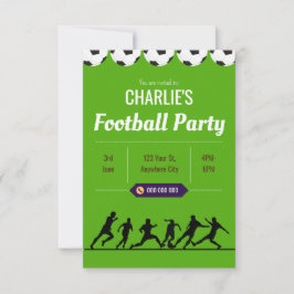Einladung zum Geburtstag von Fußball - Bearbeitbar