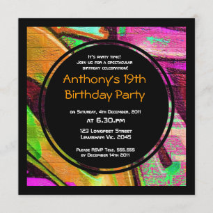 Einladung zum Geburtstag von Graffiti