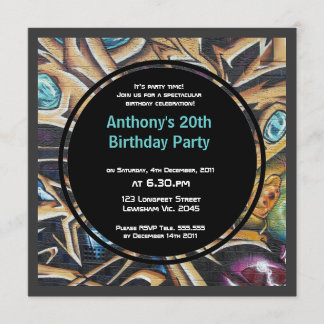 Einladung zum Geburtstag von Graffiti