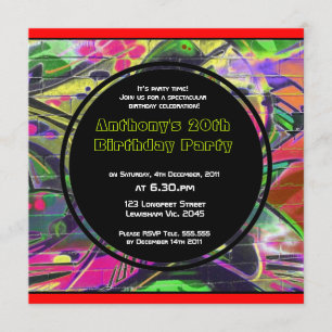 Einladung zum Geburtstag von Graffiti