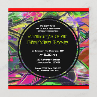 Einladung zum Geburtstag von Graffiti