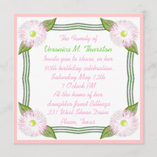 Einladung zum Geburtstag von Hübschen Rosa und grü