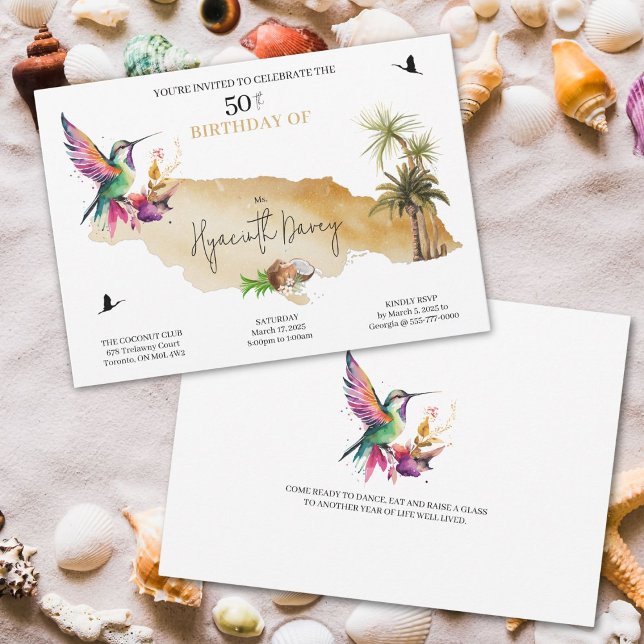 Einladung zum Geburtstag von jamaikanischem Thema (Island theme birthday Invitation for your next sunny theme party)