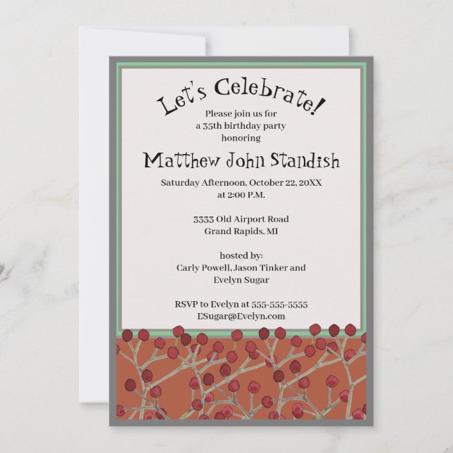 Einladung zum Geburtstag von Männern 35 (Vorderseite)