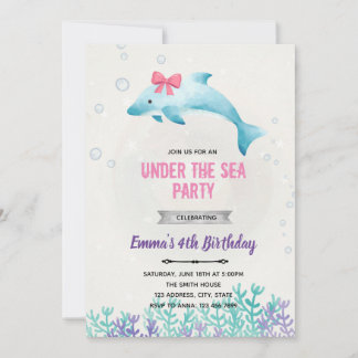 Einladung zum Geburtstag von Meerdelfin