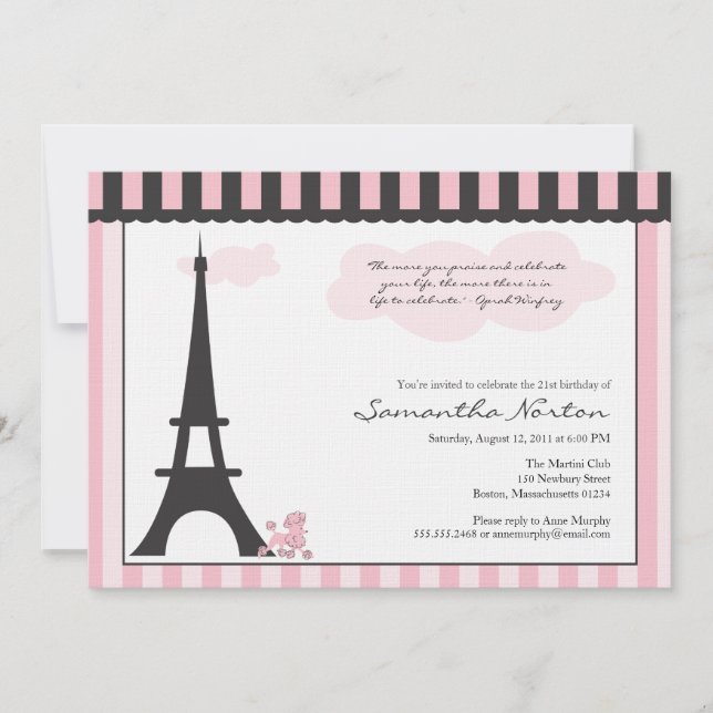 Einladung zum Geburtstag von Paris (Vorderseite)