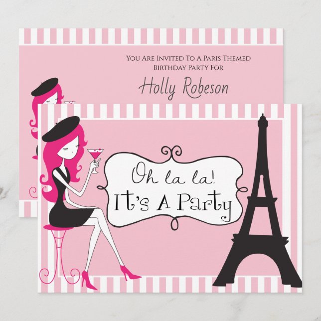 Einladung zum Geburtstag von Paris (Vorne/Hinten)