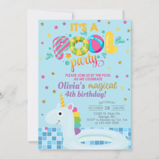 Einladung zum Geburtstag von Poolmädchen, Einladun
