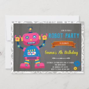 Einladung zum Geburtstag von Robot