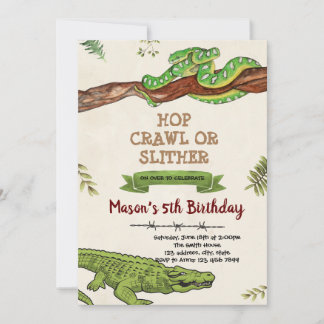 Einladung zum Geburtstag von Schlange und Krokodil